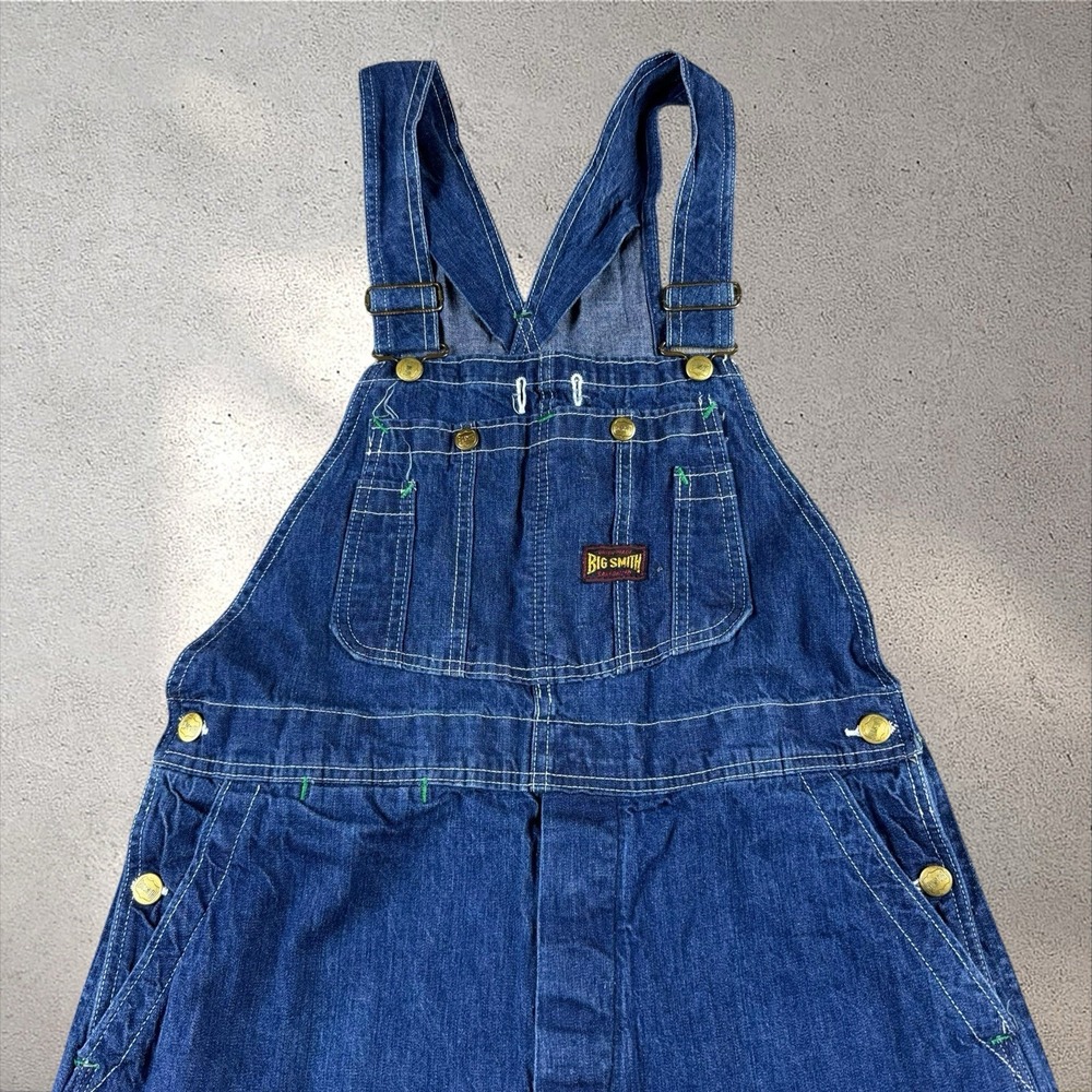 Vintage 50s 60s Big Smith Union Made Sanforized Denim Overalls 32x30 Dark Indigo